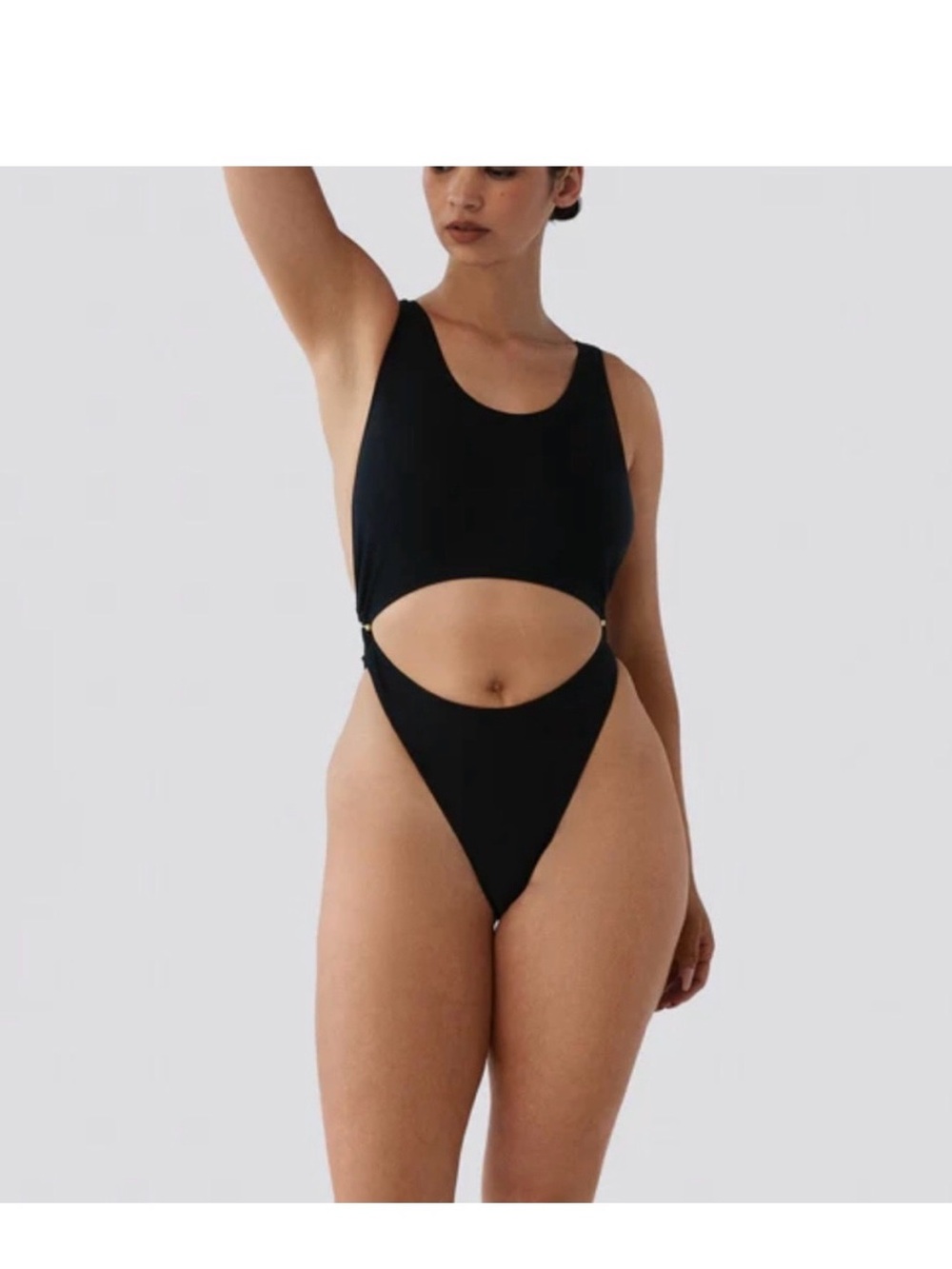 Brandon Blackwood Black Cutout One-Piece Swimsuit - Picture 2 of 6